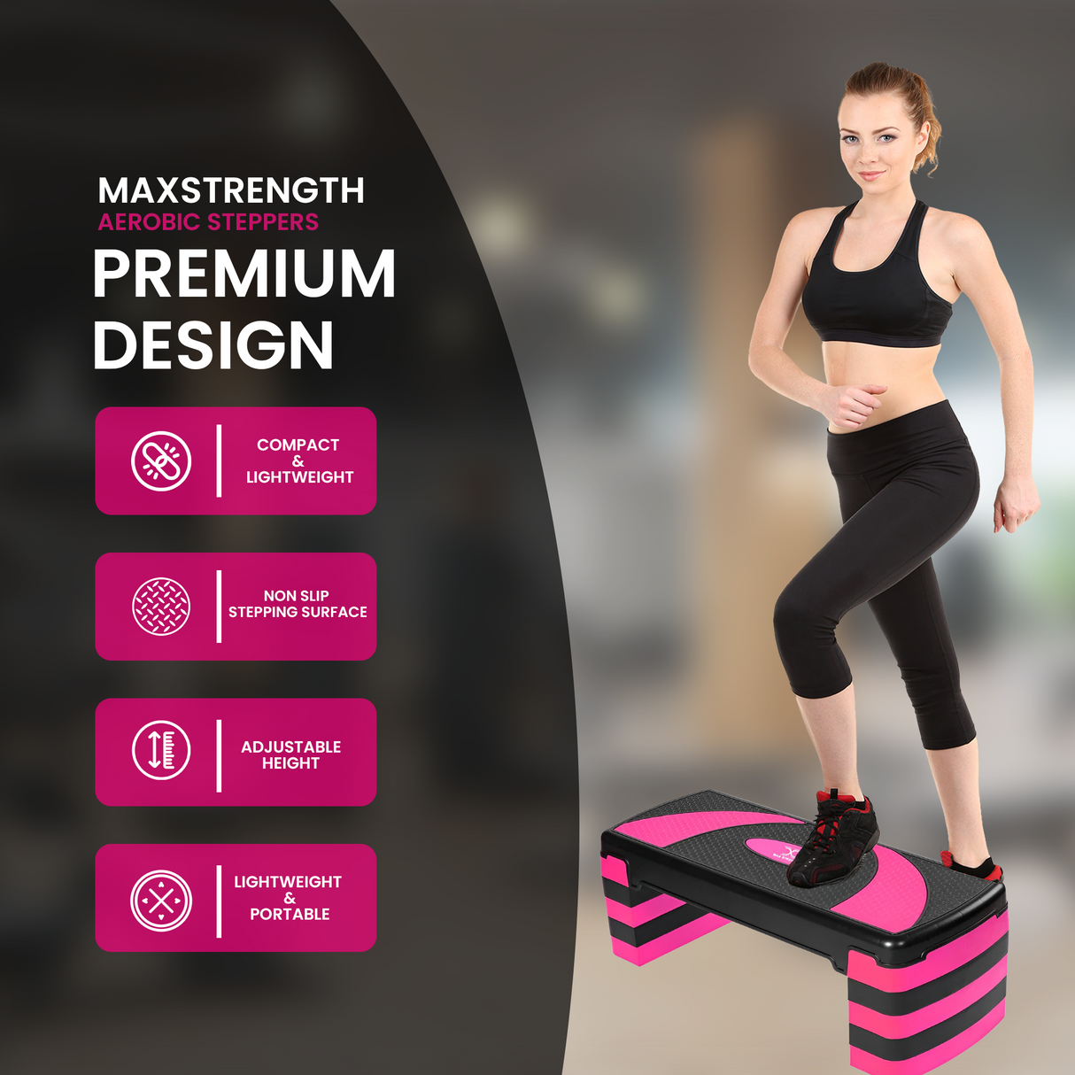 maxstrength fitness
 maxstrength fitness accessories, gym equipment online uk,fitness accessories uk,Aerobic Stepper Pink