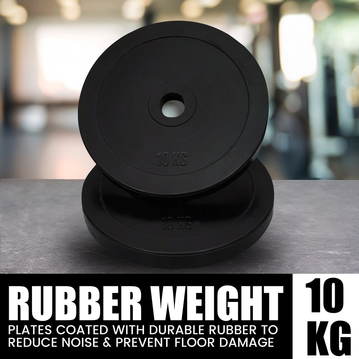 MAXSTRENGTH Olympic Bumper Rubber Weight Plates | 10kg Pair (2" / 5 cm Olympic Size)
