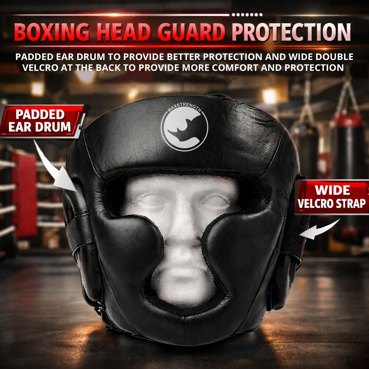 MAXSTRENGTH Boxing Head Guard with Grill Protector