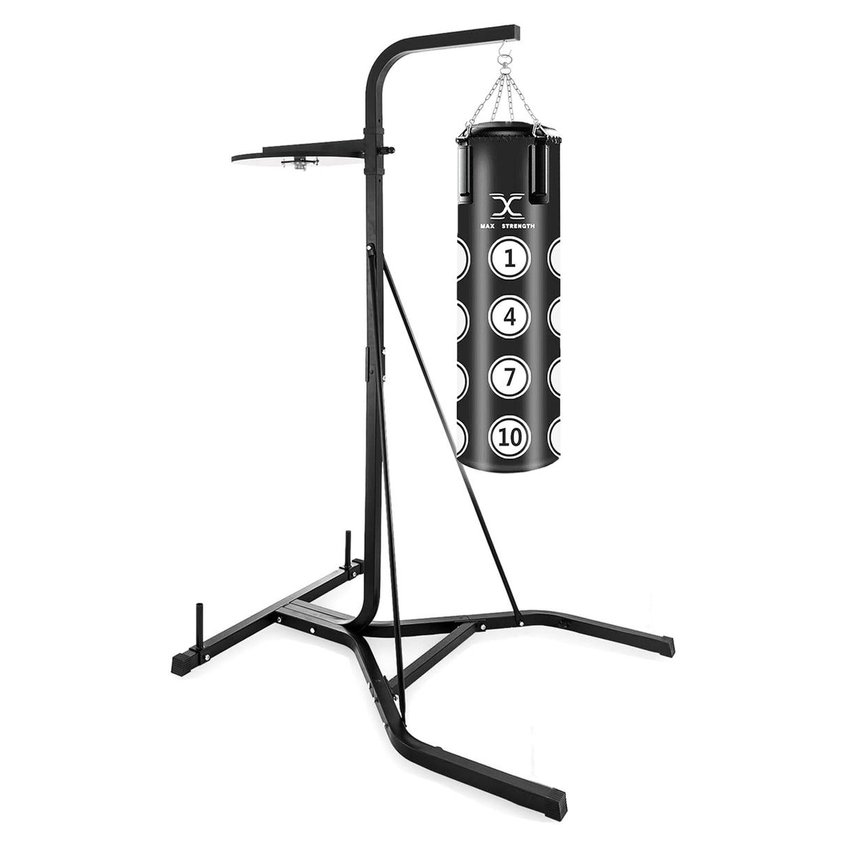 MAXSTRENGTH 2-Way Boxing Training Station | Frame, 4FT, 3FT Punch Bag & Speedball