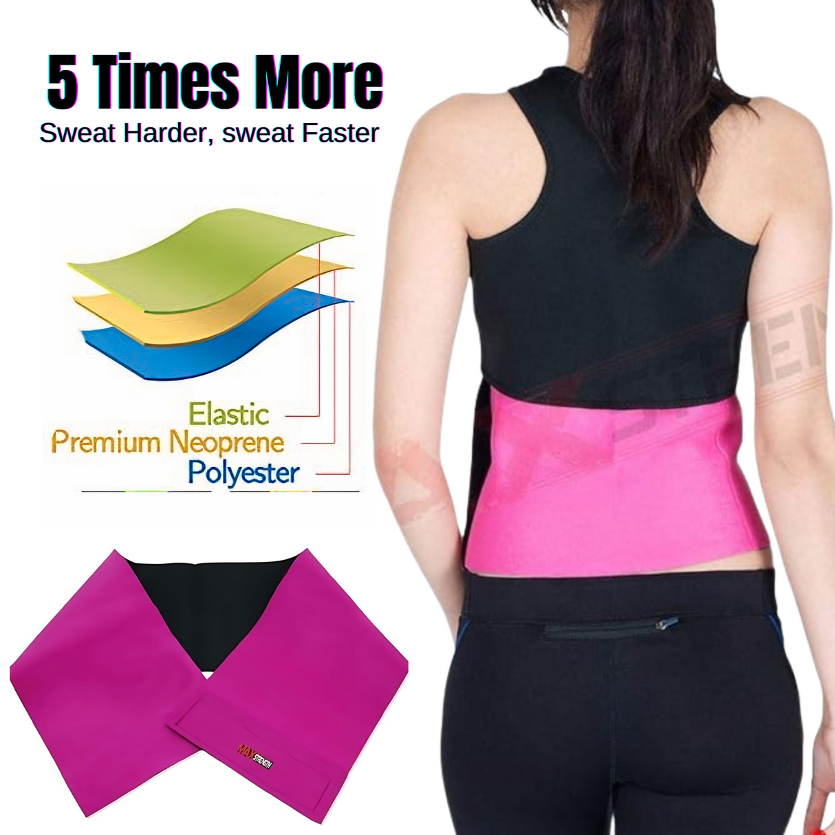 maxstrength fitness, maxstrength sauna belt, home gym equipment uk, fitness accessories uk, sports equipment ,pink sauna belt uk