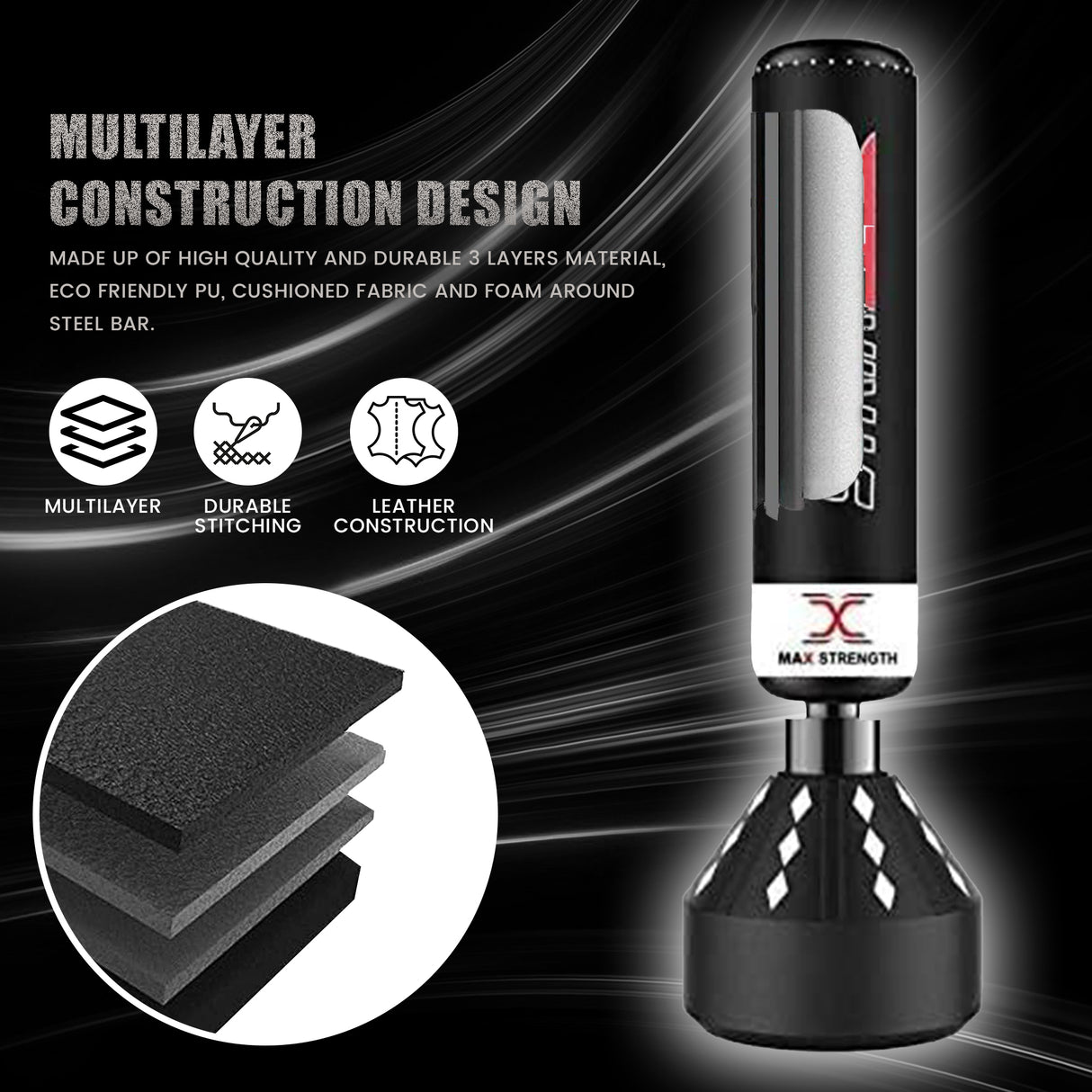 maxstrength boxing equipment,maxstrength fitness accessories,punch bag uk,freestanding punch bag uk, boxing training equipment uk