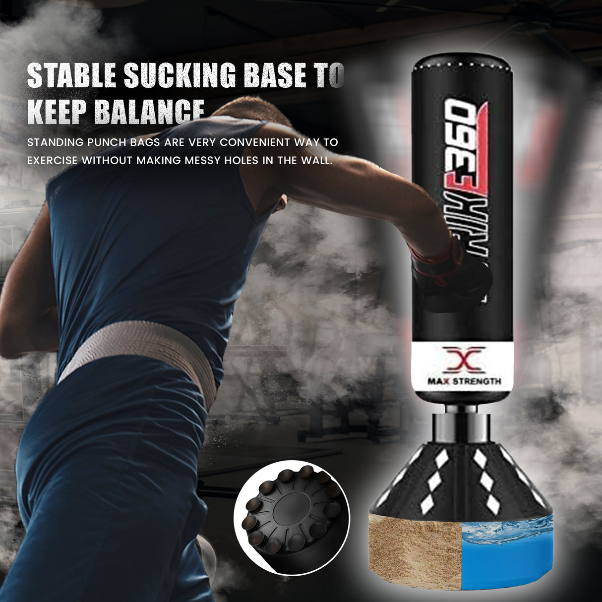 maxstrength boxing equipment,maxstrength fitness accessories,punch bag uk,freestanding punch bag uk, boxing training equipment uk