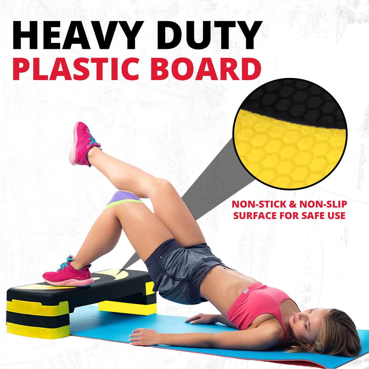 MAXSTRENGTH Aerobic Stepper Platform | 5 Level Adjustable Fitness Step