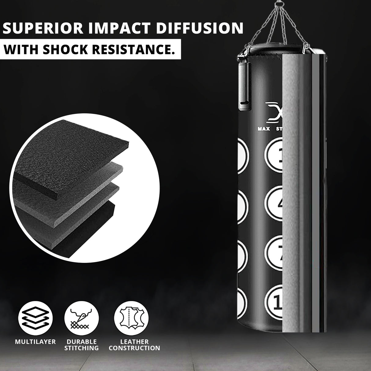 MAXSTRENGTH Boxing Punch Bag Hanging Target 3FT/4FT