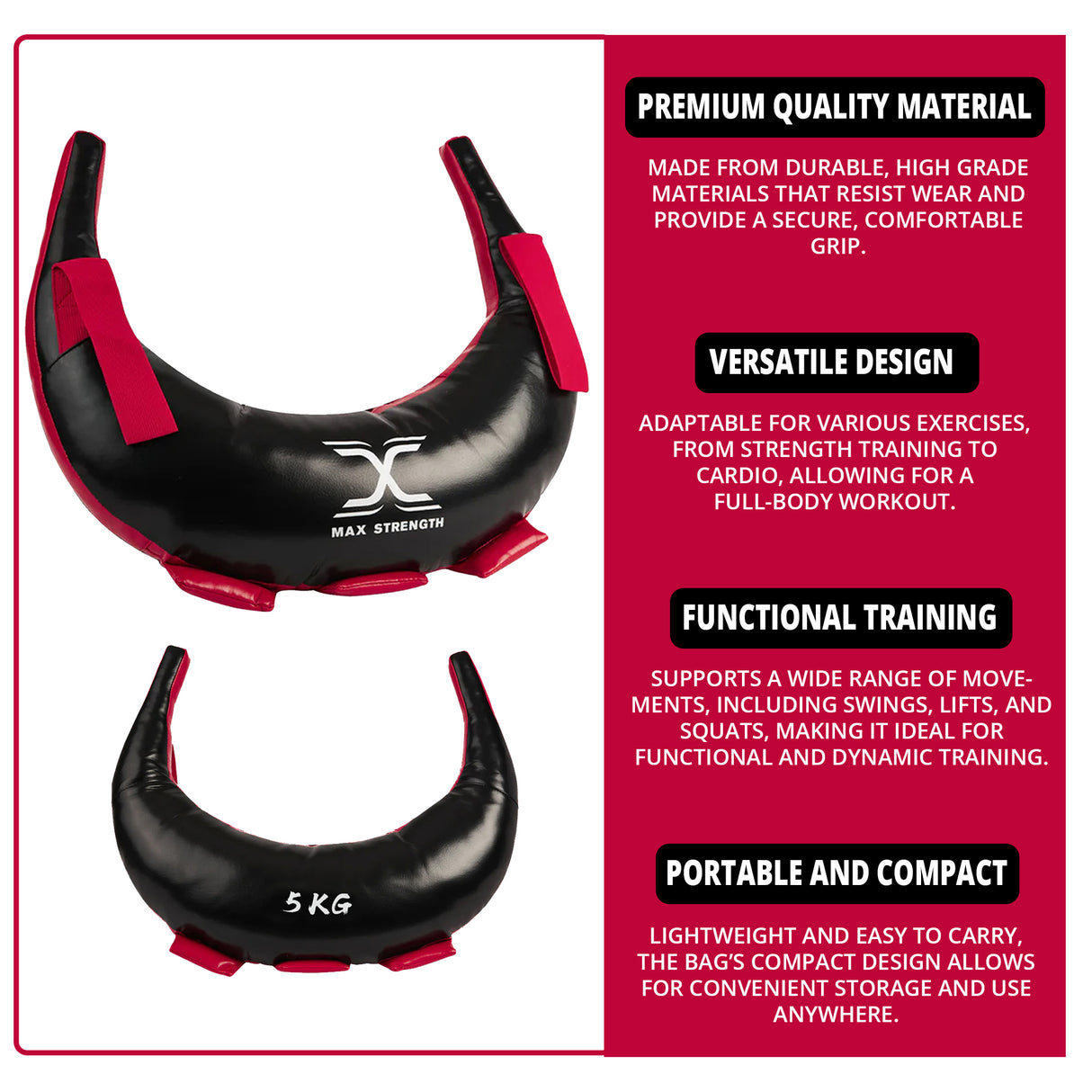 MAXSTRENGTH Bulgarian Bag | Shoulder Training Power Bag for Strength & Functional Fitness