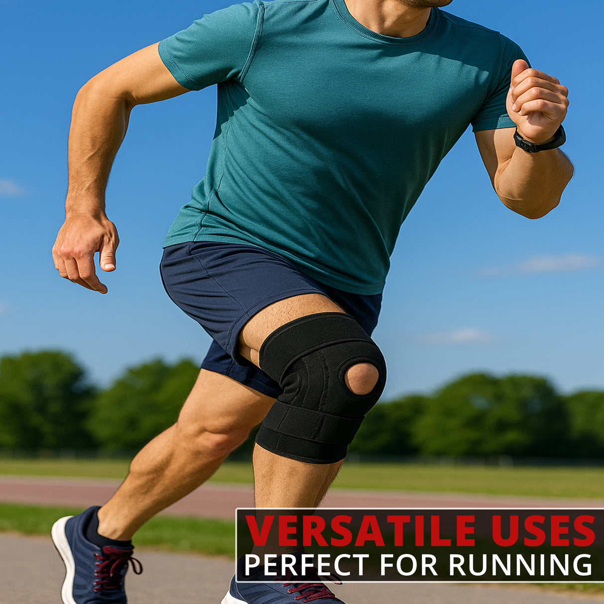MAXSTRENGHT Neoprene Open Patella Knee Stabilising Strap Brace Support