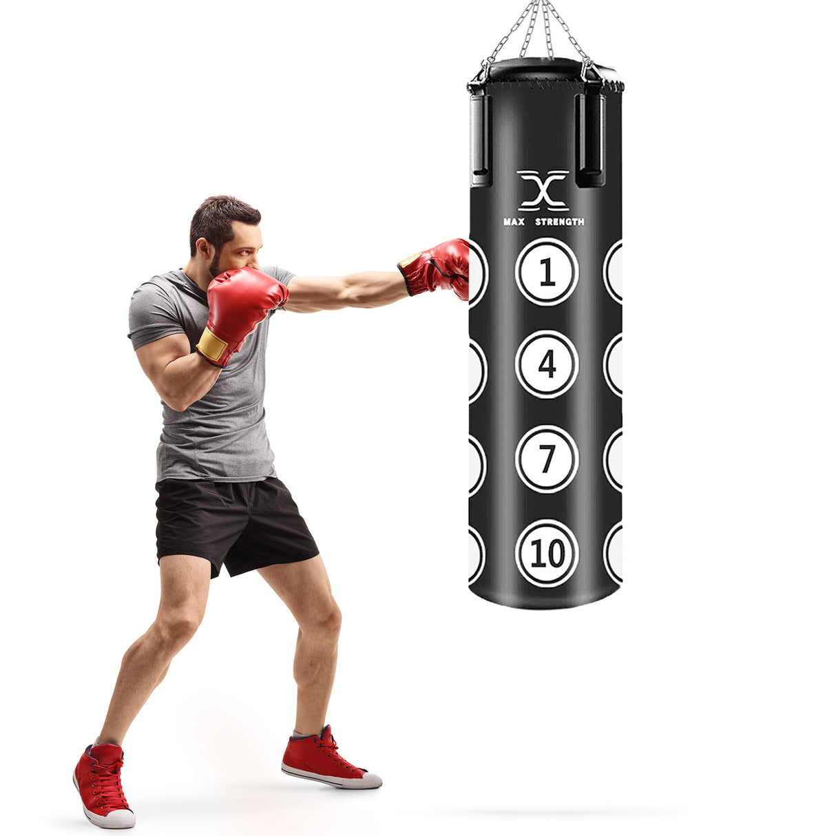 MAXSTRENGTH Boxing Punch Bag Hanging Target 3FT/4FT