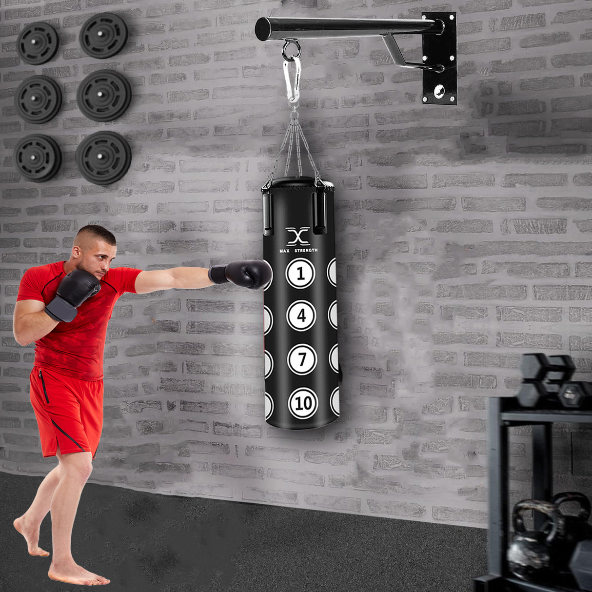 MAXSTRENGTH Hanging Punch Bag Fixed Wall Brackets