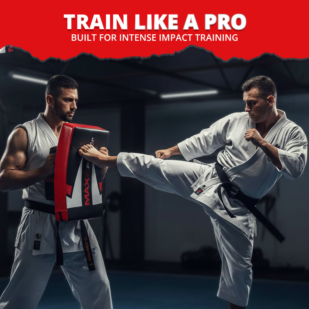 MAXSTRENGTH Large Curved Strike Shield MMA, Boxing, Kickboxing, Muay Thai Training Pad with Padded Handles