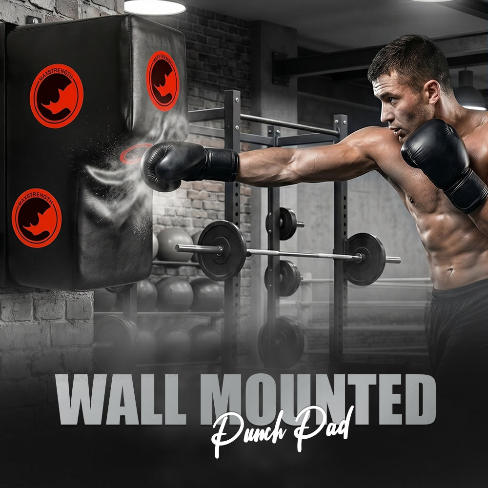 MAXSTRENGTH Wall-Mounted Boxing Punch Pad with Uppercut Seat