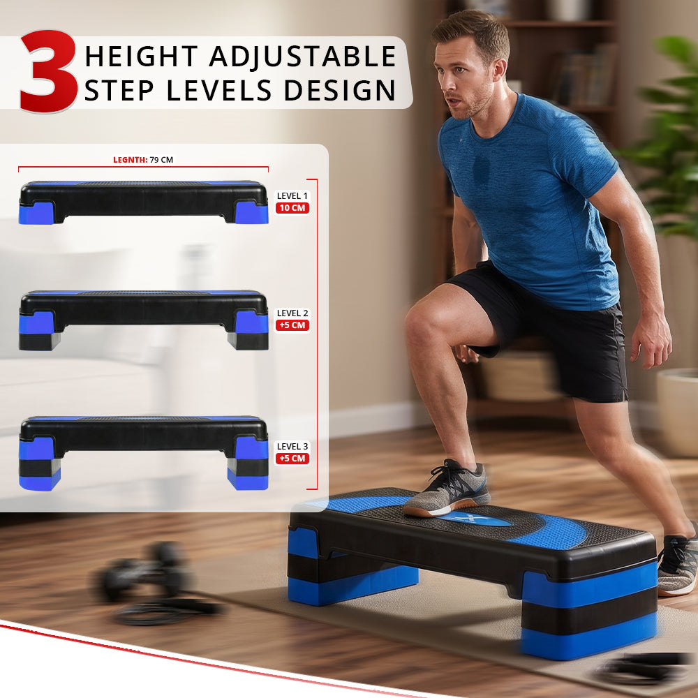 MAXSTRENGTH 3 Level Adjustable Aerobic Stepper | Cardio Fitness Step