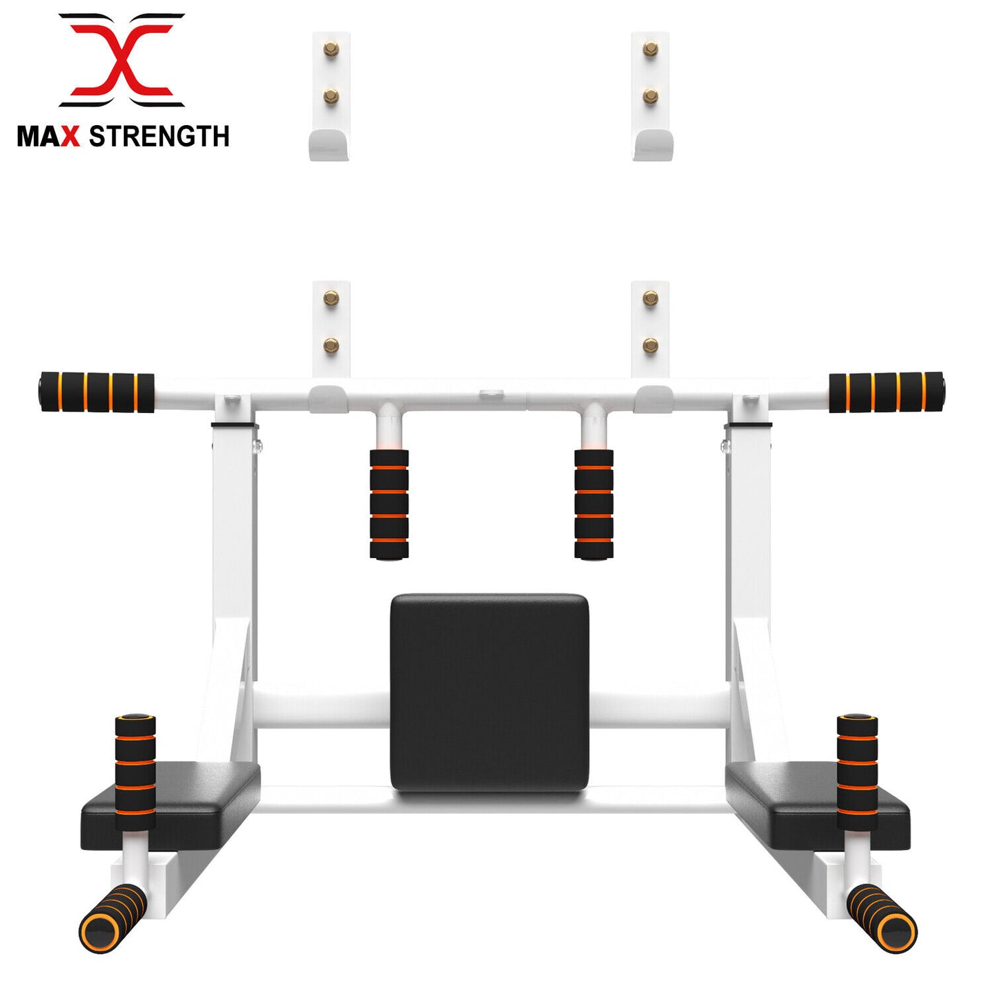 MAXSTRENGTH Wall Mounted Pull Up Bar & Dip Station