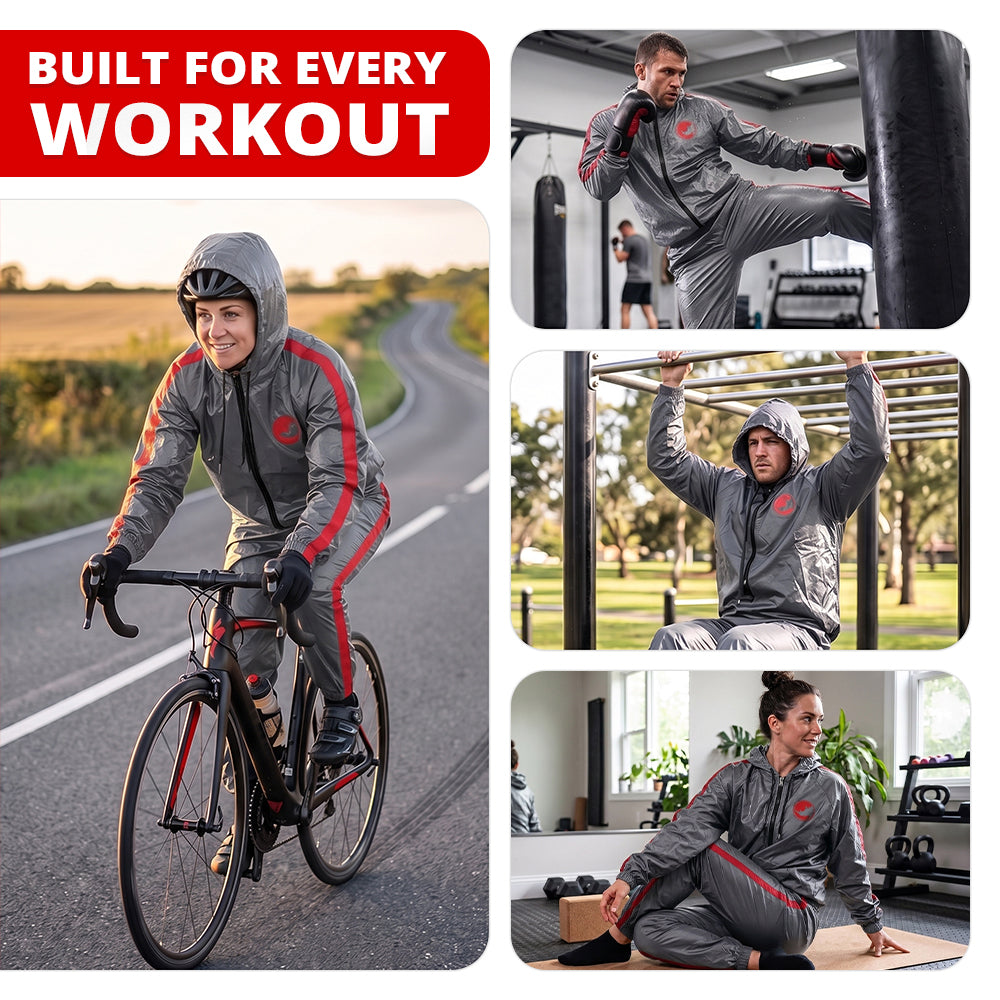 MAXSTRENGTH Sauna Suit for Men & Women | Heavy Duty Sweat Suit | Neoprene Anti-Rip Track Suit for Gym, Cardio, Running, Boxing & MMA
