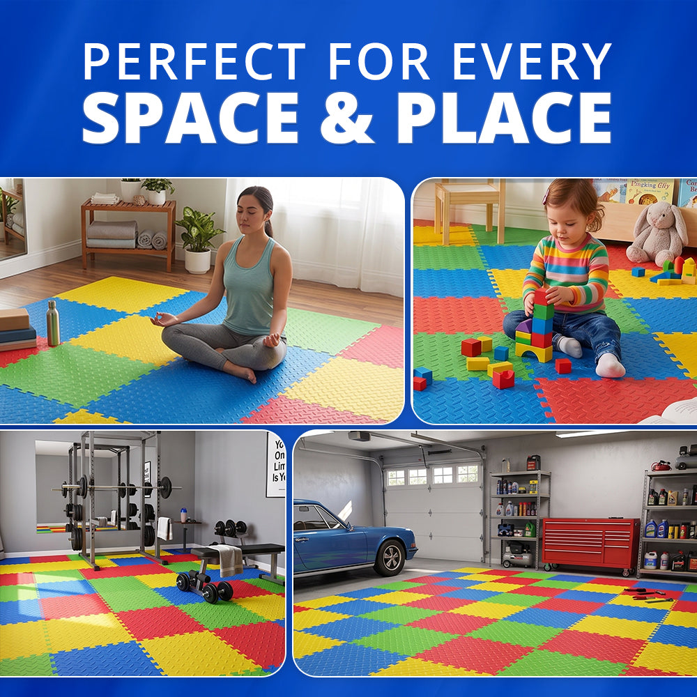 Interlocking Foam Play Mat for Kids | EVA Baby Floor Mat 12mm