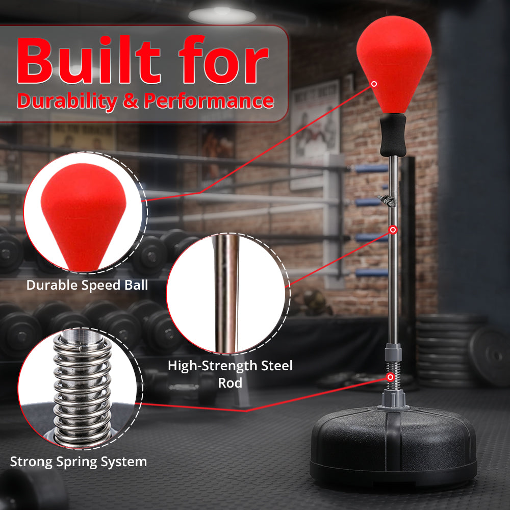 MAXSTRENGTH Free Standing Boxing Speed Ball Red