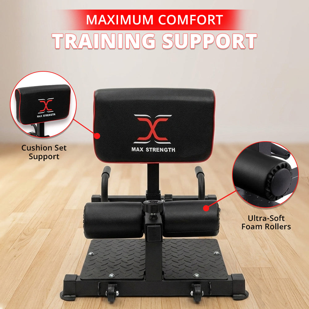 MAXSTRENGTH Sissy Squat Leg Crunch Fitness Equipment Multi Function