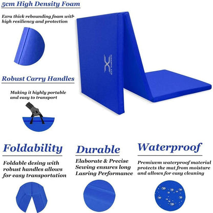 Blue tri folding mat