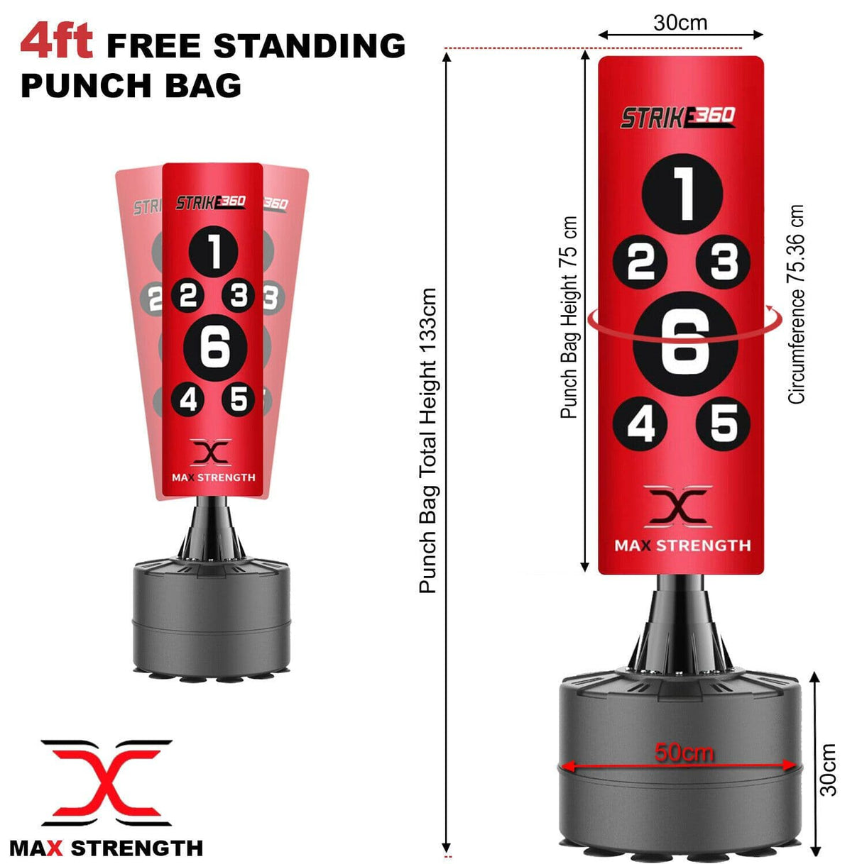 maxstrength boxing equipment, maxstrength punch bag, sports equipment , boxing training equipment uk,free standing punch bag
