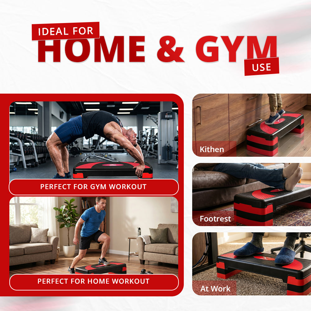 MAXSTRENGTH 3 Level Adjustable Aerobic Stepper | Cardio Fitness Step