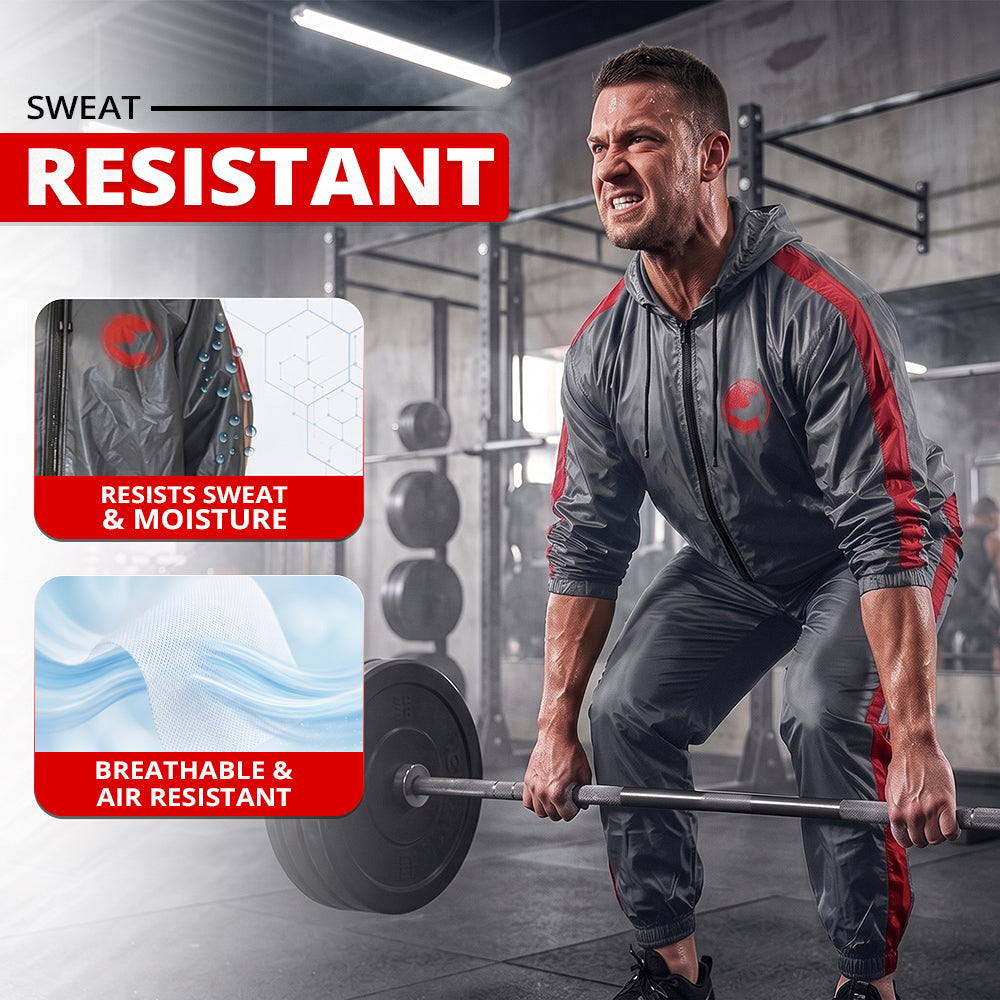 MAXSTRENGTH Sauna Suit for Men & Women | Heavy Duty Sweat Suit | Neoprene Anti-Rip Track Suit for Gym, Cardio, Running, Boxing & MMA
