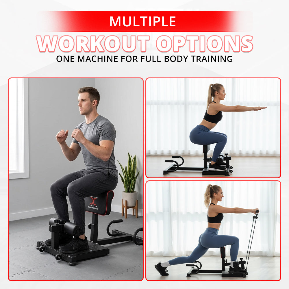 MAXSTRENGTH Sissy Squat Leg Crunch Fitness Equipment Multi Function