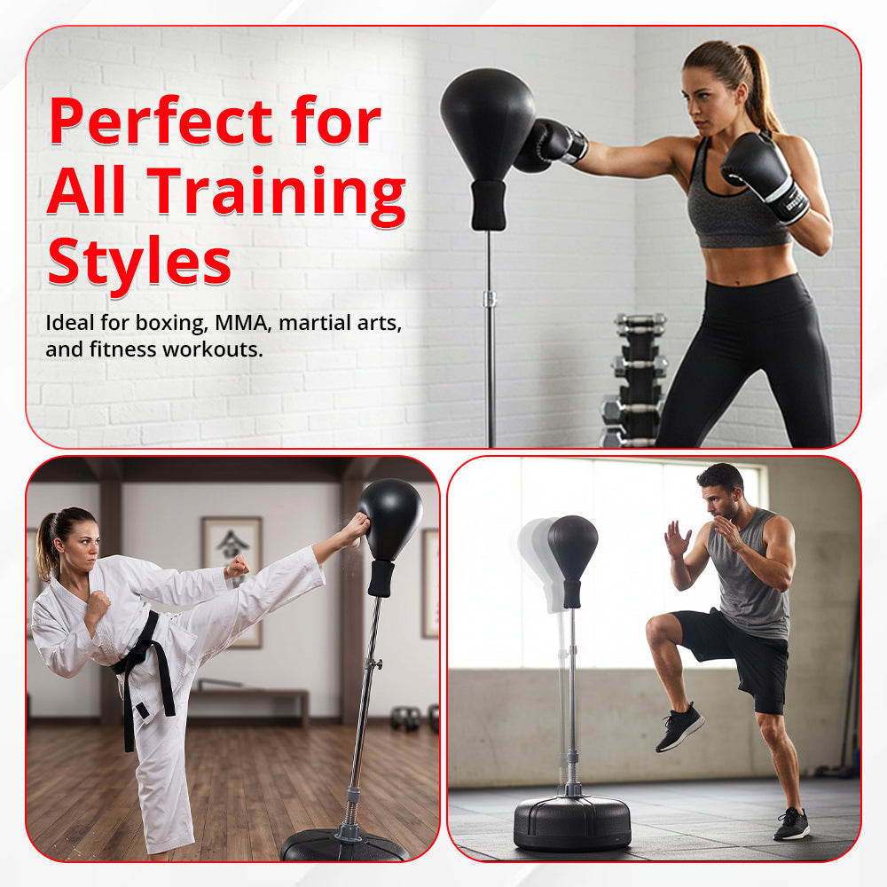 MAXSTRENGTH Freestanding Boxing Speed Ball – Adjustable Training Set
