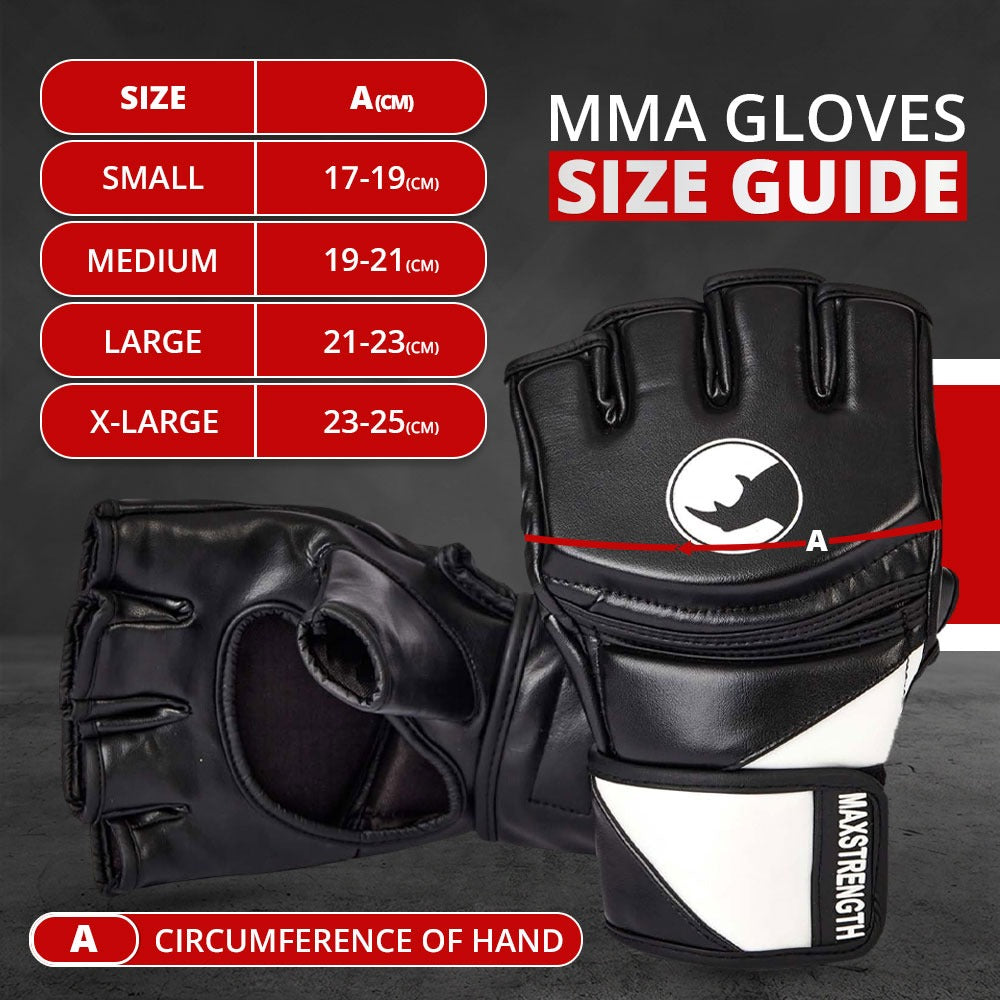 MAXSTRENGTH MMA Fighting Gloves Grappling || Gel Padded Premium Built
