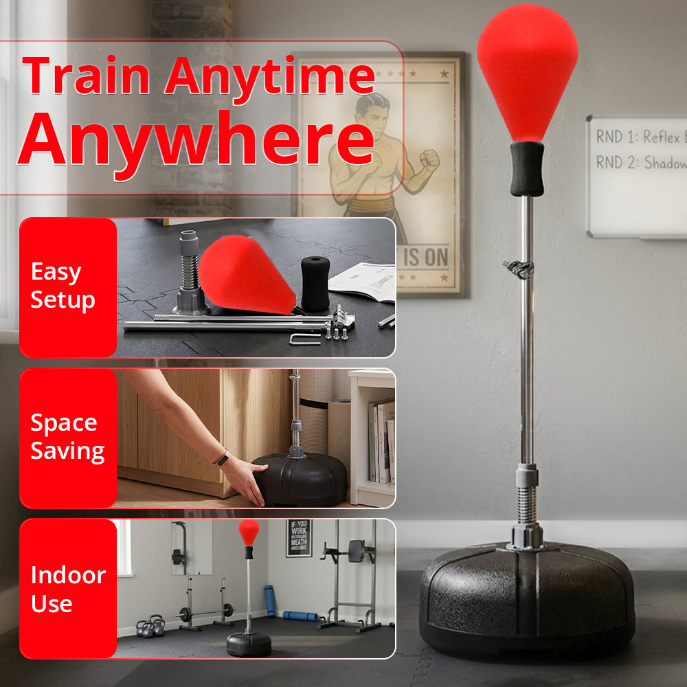 MAXSTRENGTH Free Standing Boxing Speed Ball Red