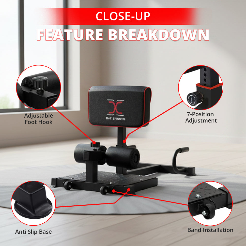 MAXSTRENGTH Sissy Squat Leg Crunch Fitness Equipment Multi Function