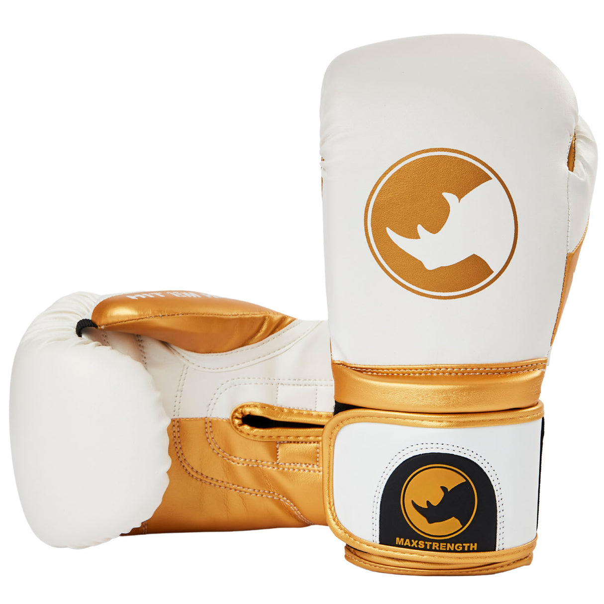 Boxing Gloves-White-Gold