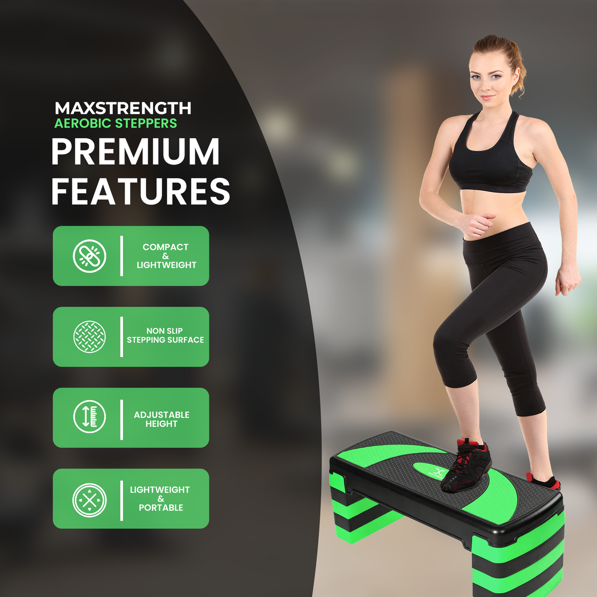 maxstrength fitness
 maxstrength fitness accessories, gym equipment online uk,fitness accessories uk,Aerobic Stepper Green