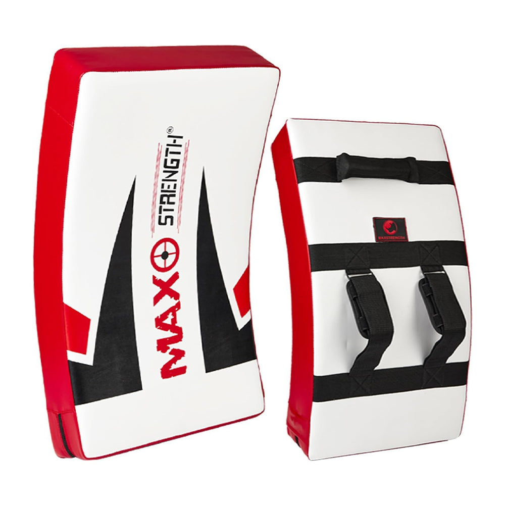 MAXSTRENGTH Large Curved Strike Shield MMA, Boxing, Kickboxing, Muay Thai Training Pad with Padded Handles