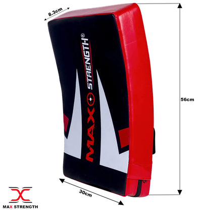 MAXSTRENGTH Boxing Kick Pad Strike Shield Curved Red/Black