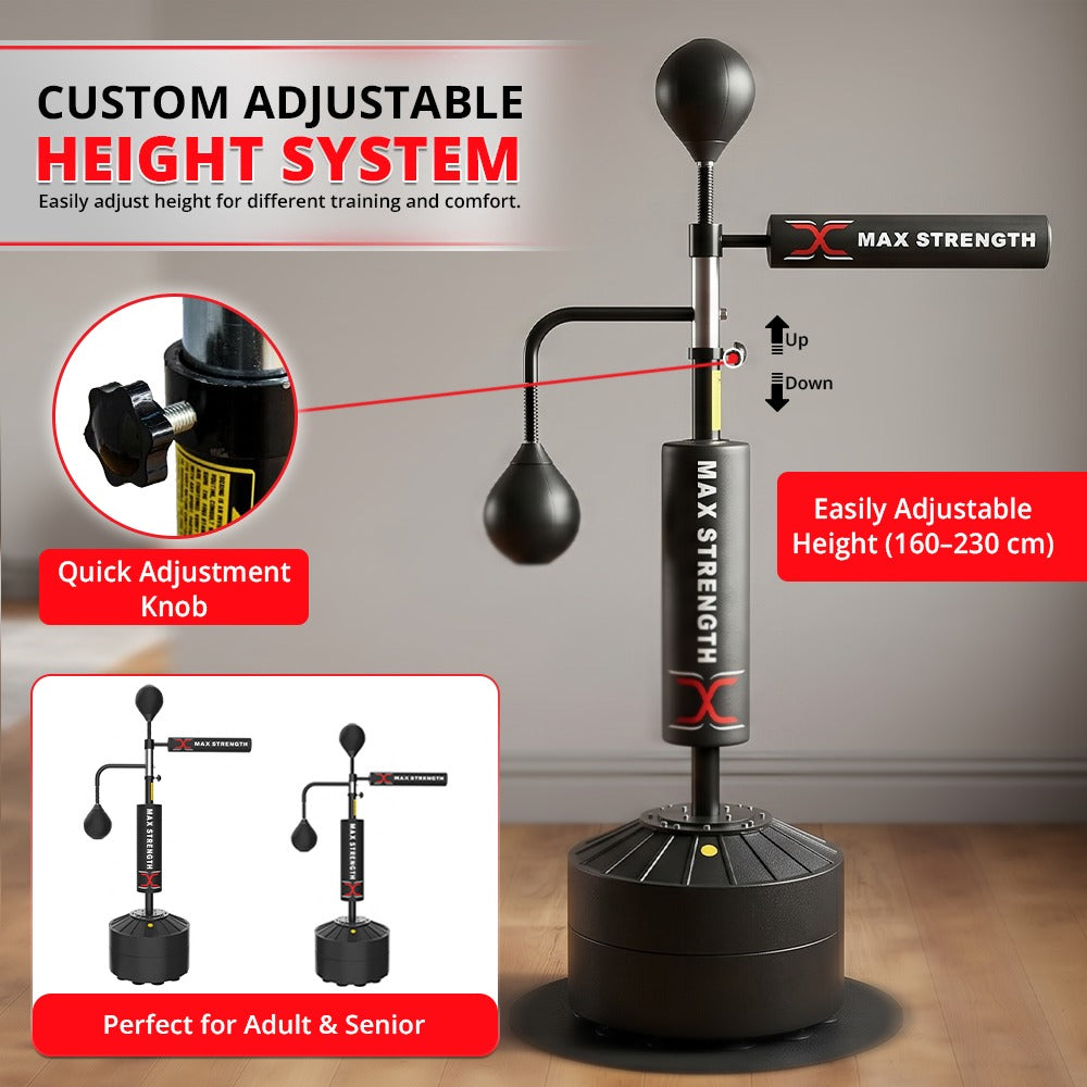 MAXSTRENGTH Free Standing Speed Ball Reflex Bar Spinning 360°