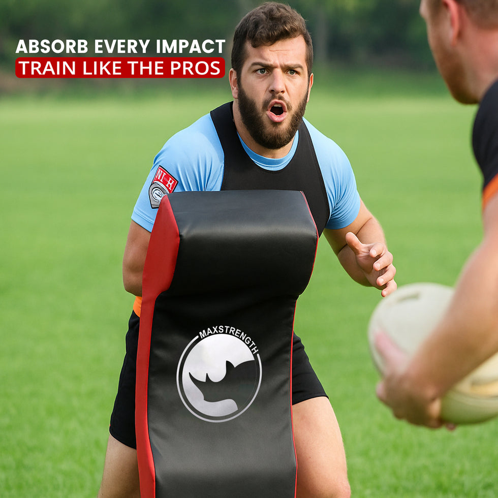 maxstrength fitness, maxstrength rugby shield, rugby training shield uk, rugby tackle bag uk.