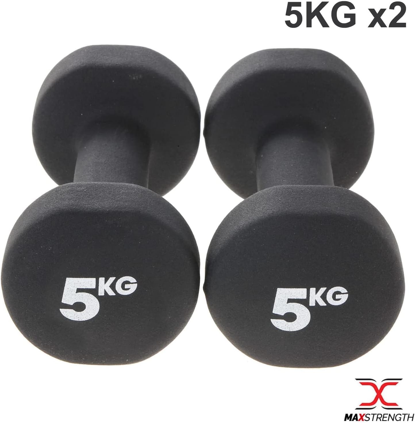 MAXSTRENGTH Neoprene Hex Dumbbells Workout Set Multiple Weights