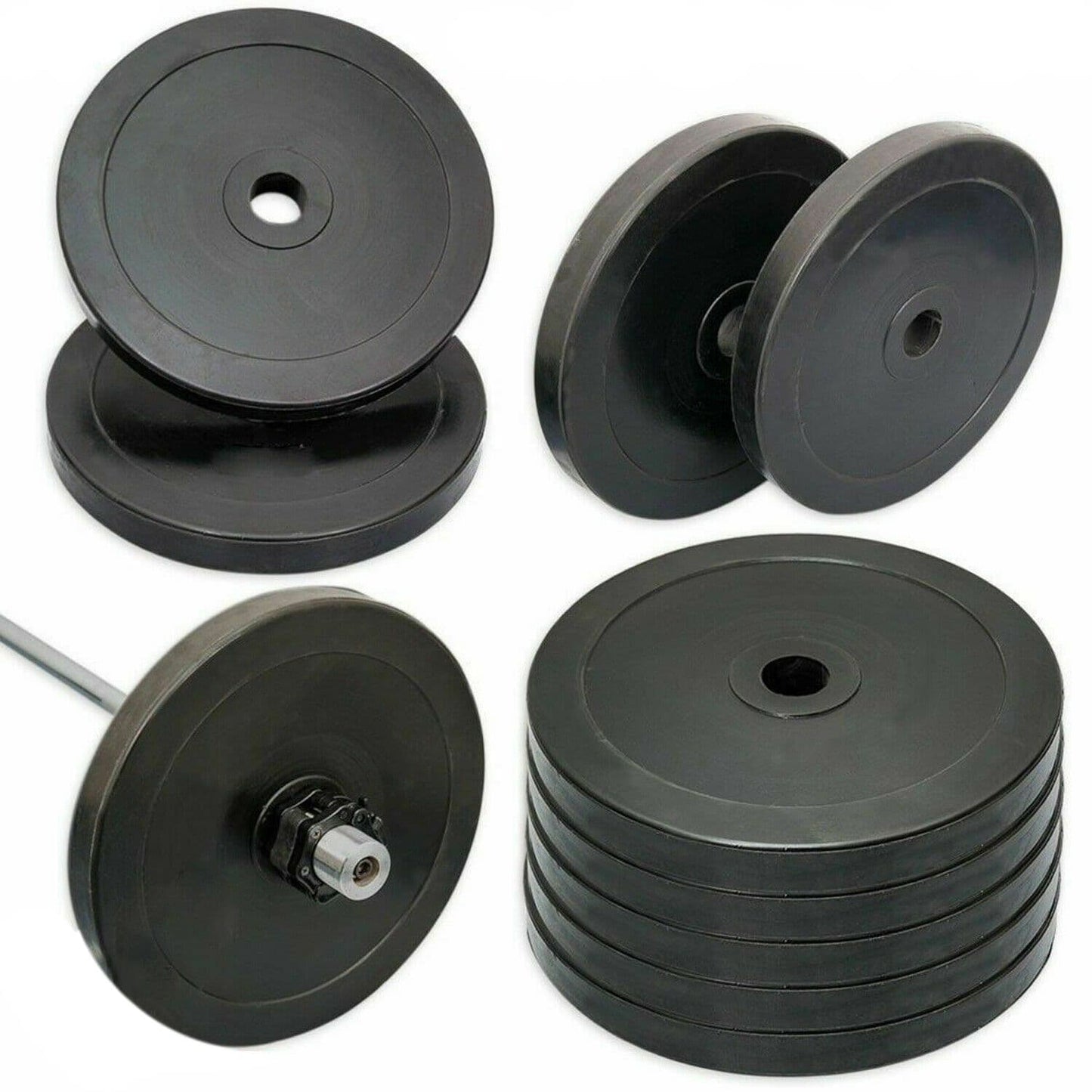 MAXSTRENGTH Olympic Rubber Weight Plates Set