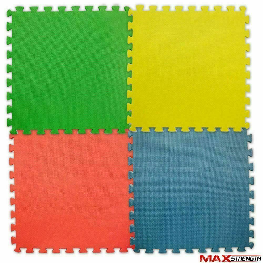 MAXSTRENGTH 12mm EVA Puzzle Floor Mats Interlocking Soft Foam Kids