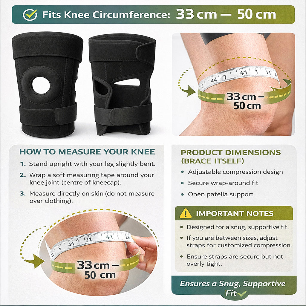 MAXSTRENGTH Knee Support with Donut Design for Joint Pain, Sports, Injury Rehabilitation, Adjustable Unisex Knee Brace