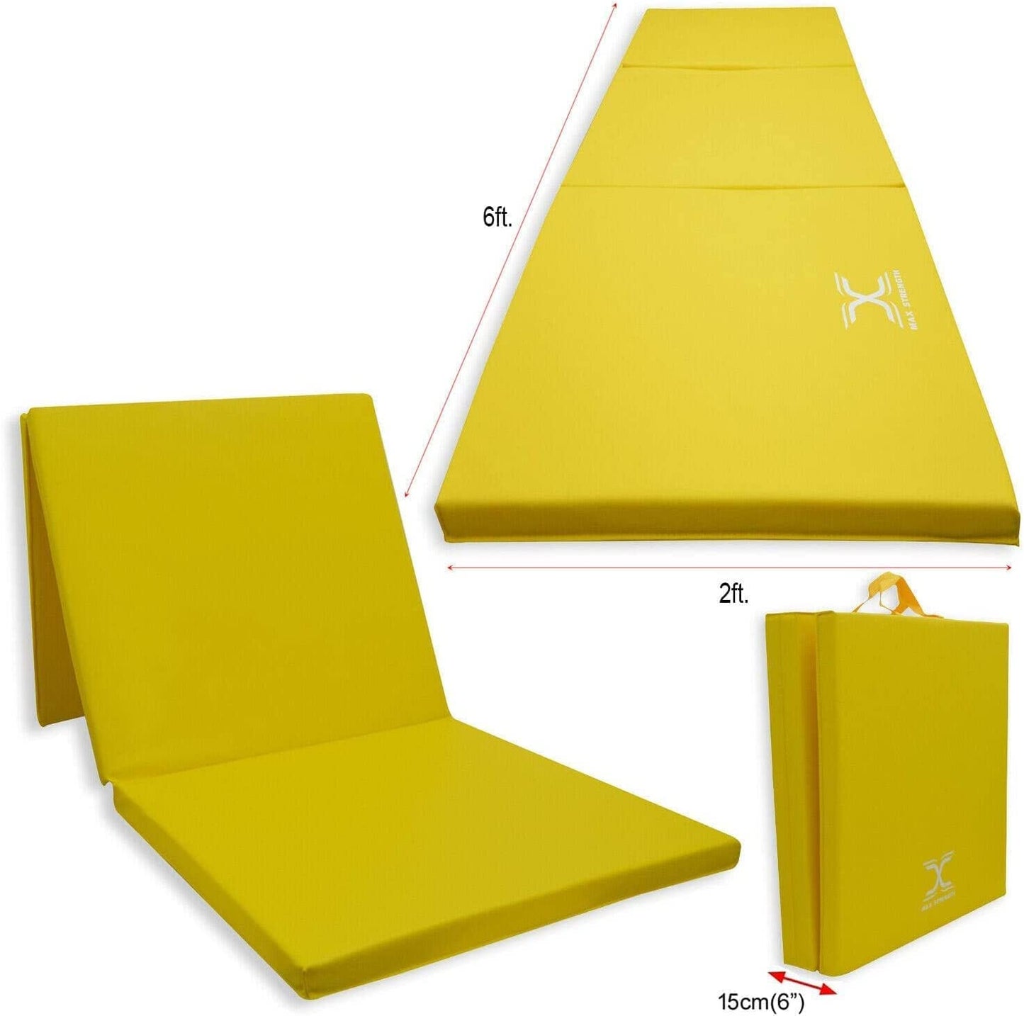 Yellow Trifolding yoga mat