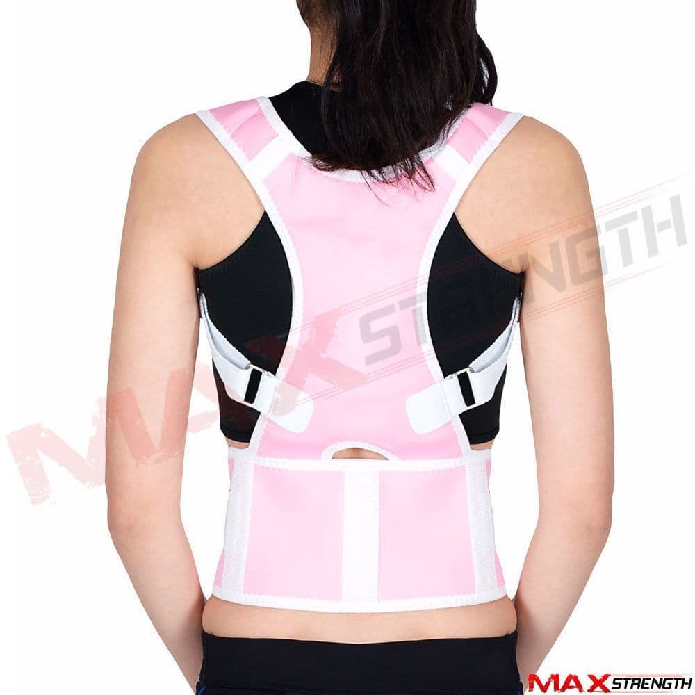 MAXSTRENGTH Sauna Slimming Body Belt – Adjustable Waist Trainer Sweat Belt for Core Support, Fitness, Gym & Everyday Wear – Lightweight, Comfortable & Discreet Under Clothing (Unisex)kPink Posture Corrector