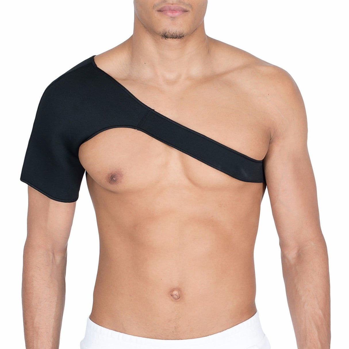 MAXSTRENGTH Shoulder Support Brace (Black) – Adjustable Compression Sleeve for Joint Stability, Injury Recovery, Rotator Cuff, Dislocation, Sports, Gym, Fitness & Everyday Pain Relief