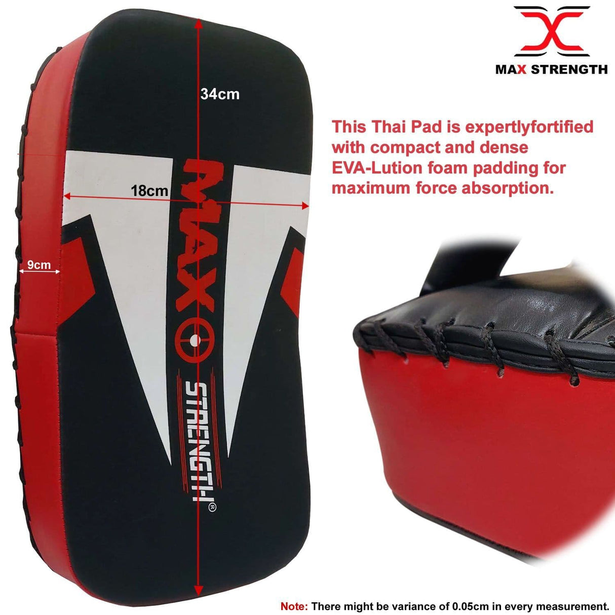 maxstrength fitness,maxstrength boxing equipment,Kick Pad Red/Black thai pad