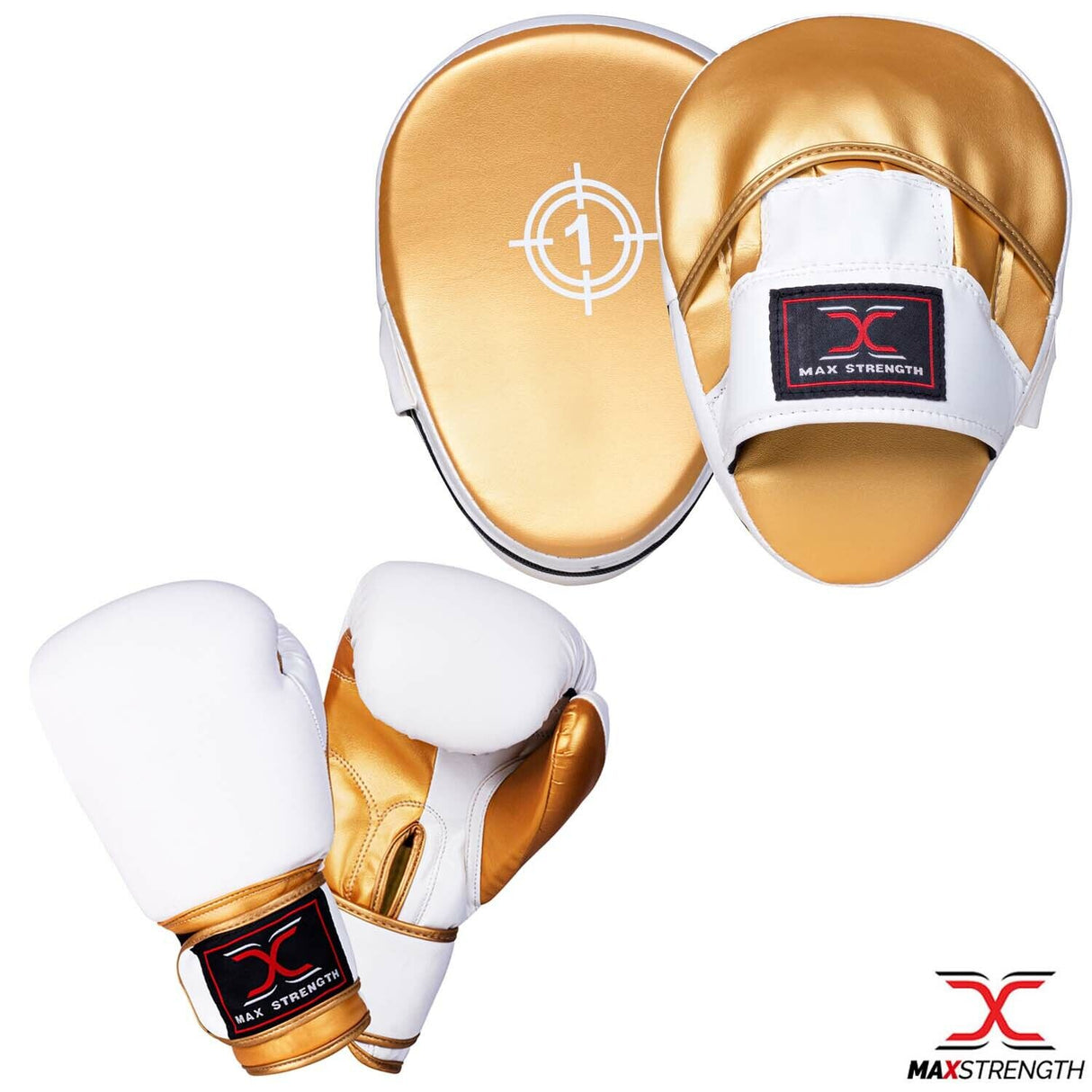 maxstrength boxing equipment,maxstrength fitness accessories,boxing pads uk, boxing target pad uk, focus pads uk,Golden Boxing Training Set