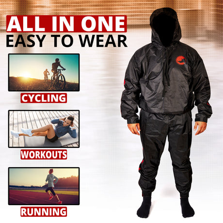 MAXSTRENGTH Sauna Sweat Suit – Unisex Running & Gym Training Wear