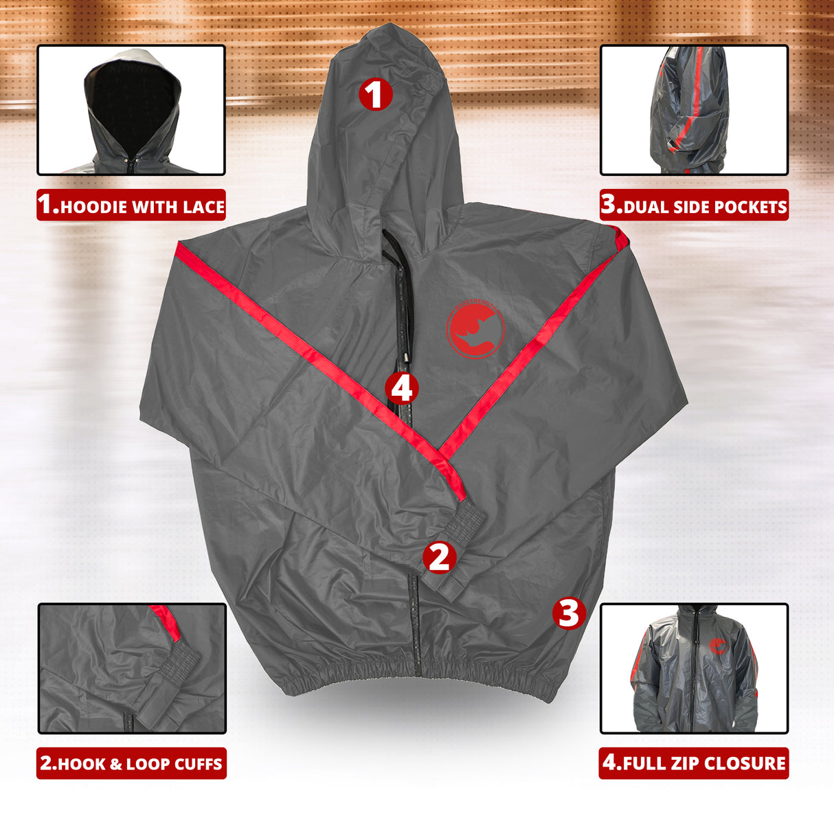 MAXSTRENGTH Sauna Suit for Men & Women | Heavy Duty Sweat Suit | Neoprene Anti-Rip Track Suit for Gym, Cardio, Running, Boxing & MMA