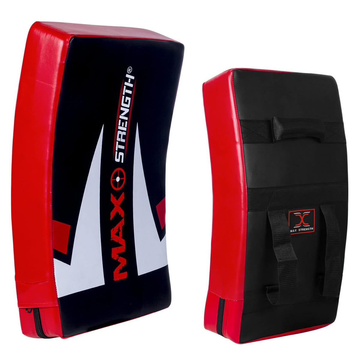 MAXSTRENGTH Boxing Kick Pad Strike Shield Curved Red/Black