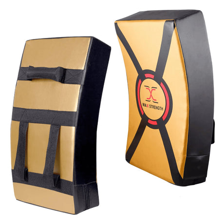 MAXSTRENGTH Boxing Kick Pad Strike Shield Curved Red/White