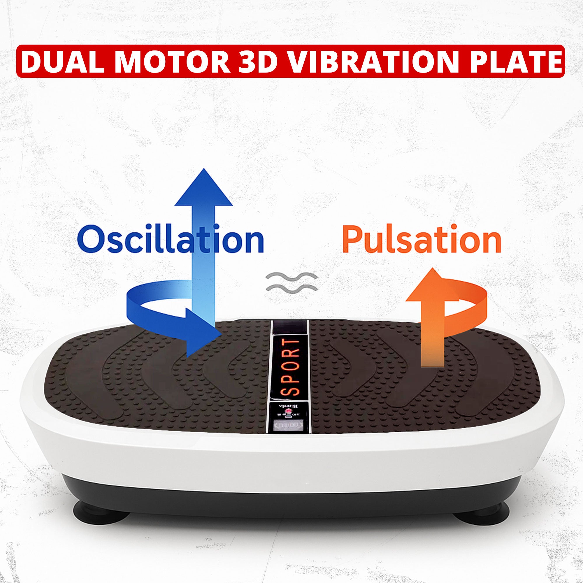 Crazy Fit 3D Vibration Plate Exercise Machine | Dual Motor, 80